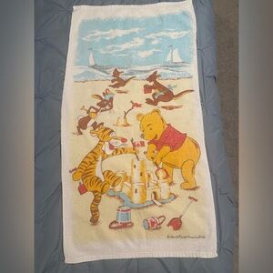 Vintage Sears Disney Beach Towel with Winnie the Pooh and Friends